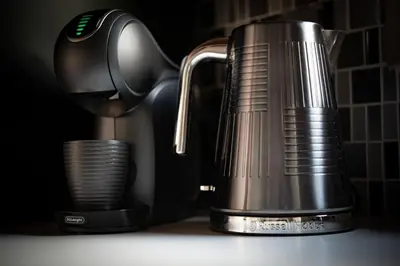 a coffee pot sitting on top of a counter at Moon - Tiny house from Callin Wines in Sežana
