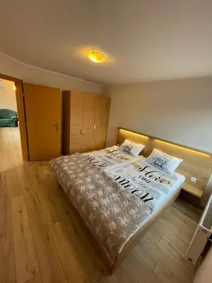 a bedroom with a large bed in a room at Apartma Ivana in Markovci