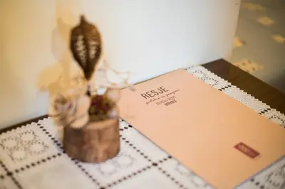 a plant in a vase sitting on a table at Bed & Breakfast Hisa Resje in Bohinj
