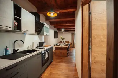 a kitchen with a sink and a counter top at Kocbek since 1929 in Sveti Jurij ob Ščavnici