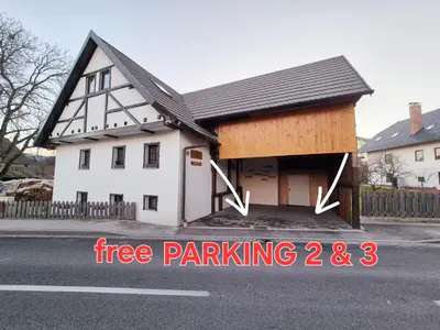 a house with its door open on the side of the street at Slovenian House Vida in Bled