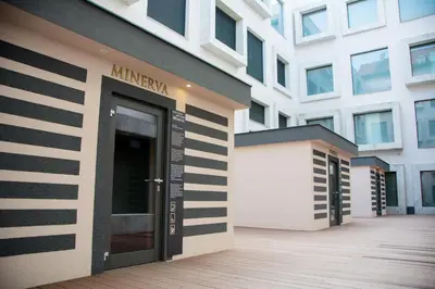 a building with a door on the side of it at Rimske Terme Resort - Hotel Sofijin dvor in Rimske Toplice