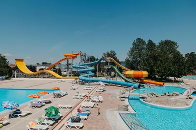 a large water park with a water slide at ARIA DELUXE Mobile Homes with Terme Čatež Tickets in Čatež ob Savi