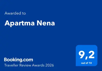 a blue screen with the text emailed to aparna neena at Apartma Nena in Bovec