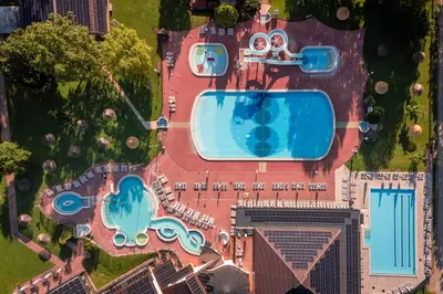 an overhead view of a pool at a resort at House Banovci in Banovci