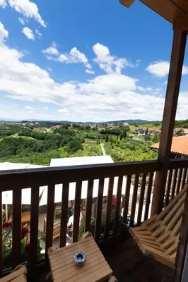 a view from the balcony of a house at Vinoteka Brda in Šmartno