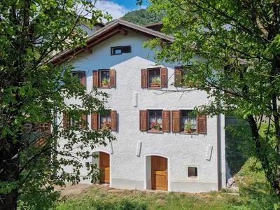 a white building with windows and flowers in the windows at Country House Lastovka in Tolmin