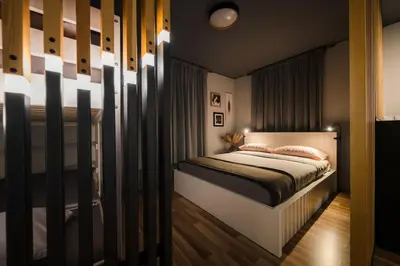 a bedroom with a bed in a room at Cosy apartment in Divača