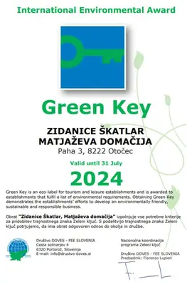 a flyer for a green key appliance seminar in marrakotaromyromyromyalgia at Glamping Paradise Škatlar in Otočec