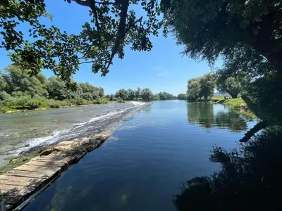 a view of a river from a bridge at Na vrtu K25 in Gradac