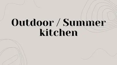 a sign that says outdoor summer kitchen with a wave at Apartma Maka in Maribor
