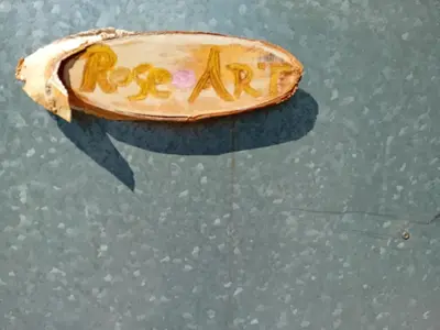 a banana peel with the word react written on it at ART ROOM in Rose resort in Ljubljana