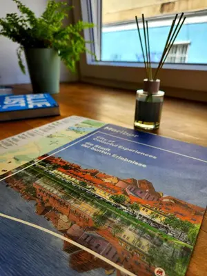a book sitting on top of a table at Studio Apartma V8 in Maribor