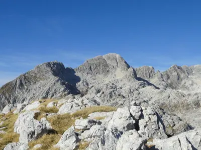 a view of the mountains from the summit at Apartment Makuc in Bovec