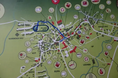 a close up of a map of a city at Apartment Makuc in Bovec