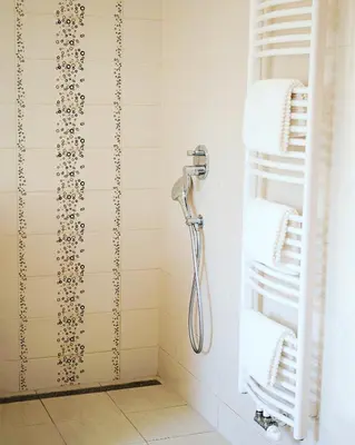 a shower with a shower head in a bathroom at Csárdás Salaš in Dobrovnik