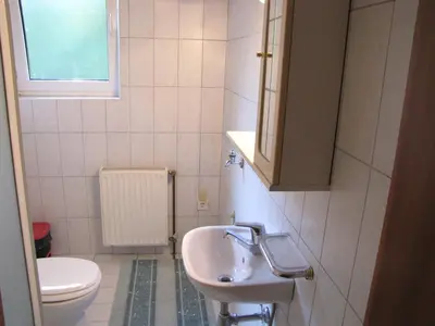 a bathroom with a sink and a toilet at Guesthouse Zorko Gostilna Domen in Smarjeske Toplice