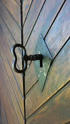 a metal latch on a woodenievalievalievalievalievalievalievalievalievalieval at Vineyard Cottage Zajc in Semič