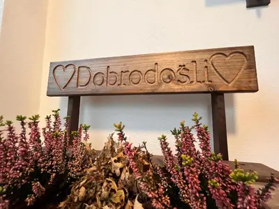 a sign that says diodossilia next to some flowers at Villa Boris in Starše