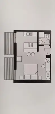 a black and white floor plan of a room at Apartments AD Radenci in Radenci