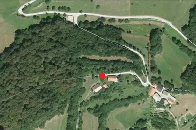 a map of a road with a red circle at Stunning Hills View Apartment Vransko in Vransko