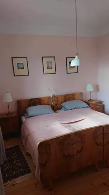 a bedroom with a large bed in a room at Kraska nisa in Komen