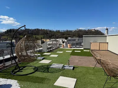 a garden on the roof of a building at Penthouse Apartment - Garden Residence in Ljubljana