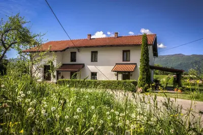 a house with a garden in front of it at Apartment Bric in Kobarid