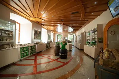 a large room with a store with a person in the middle at Rooms Savinja in Laško