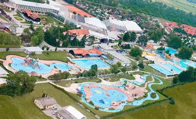 an aerial view of a water park with several pools at Holiday Home Brina 69 in Čatež ob Savi