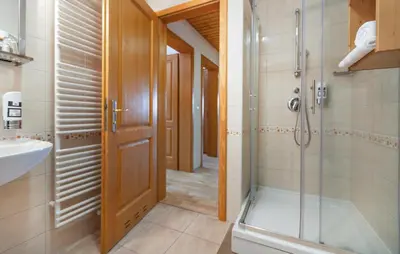 a bathroom with a shower and a sink at 1 Bedroom Gorgeous Apartment In Pohorje in Pohorje