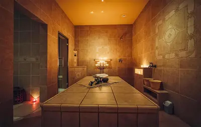 a bathroom with a large table in the middle at 1 Bedroom Gorgeous Apartment In Pohorje in Pohorje