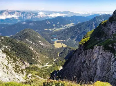a view from the top of a mountain at Apartment Norma in Bovec