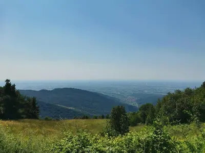 a view from the top of a hill at Apartment Lošč - Podbela in Breginj