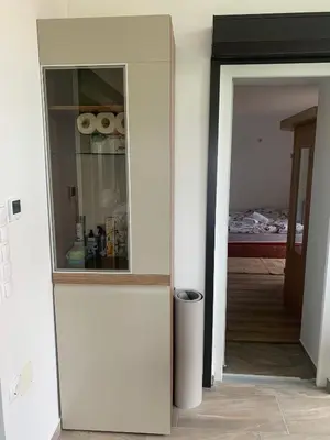 a hallway with a door open to a bedroom at Apartment Gajsek in Zavrč
