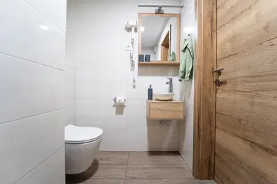 a bathroom with a toilet and a sink at apartment Sun Di Bohinj in Bohinj