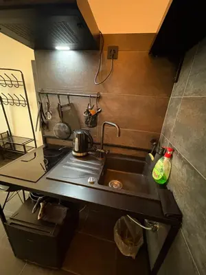 a small kitchen with a sink and a stove at INDUSTRIAL ZONE-STUDIO 3 in Ljubljana