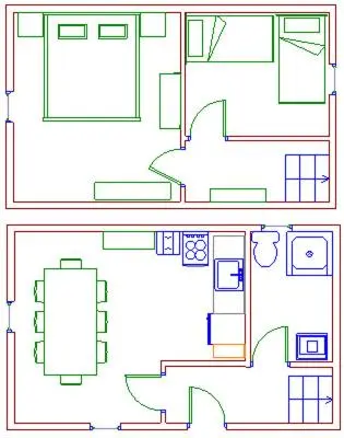 a floor plan of a house with at Počitniška hiša Ukanc in Bohinj