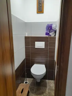 a bathroom with a toilet in a room at Room for women or couples in Ljubljana