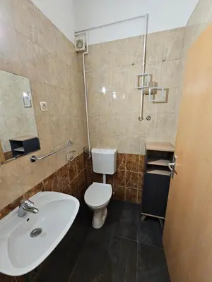 a bathroom with a white toilet and a sink at Soba 4 v Pekrski vili in Limbuš