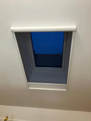 a window in the ceiling of a room at Apartment house Petra in Cerklje na Gorenjskem