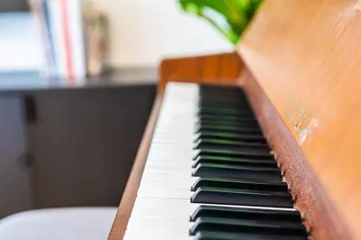 a close up of a piano keyboard at Arnold's Nest in Kotlje