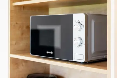 a toaster oven sitting on a shelf at Prosecco apartment in Bovec