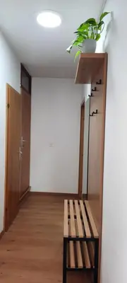 a room with a shelf and a plant on the ceiling at Apartma Helena in Ajdovščina