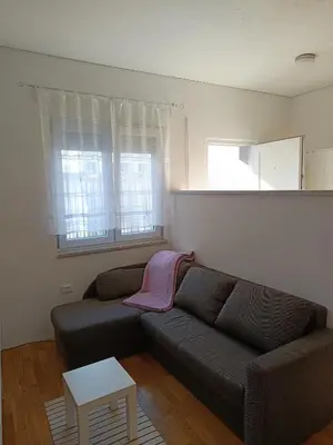 a living room with a couch and a table at apartma pika 2 in Nova Gorica