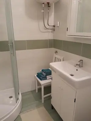 a bathroom with a sink and a toilet at apartma pika 2 in Nova Gorica
