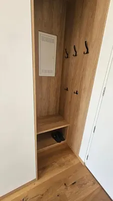 a room with a closet with shoes in it at Apartment 1 Pearl in Bovec