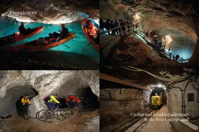 a collage of photos with people in a cave at Villa Elizabeth - Mansard Apartment for 4 in Slovenj Gradec