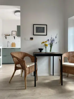 a dining room with a table and two chairs at B&B Apartment for2 in Kranj