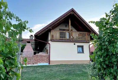 a house with a balcony on the side of it at Wellness hiša Jelenov Grič in Mala Nedelja